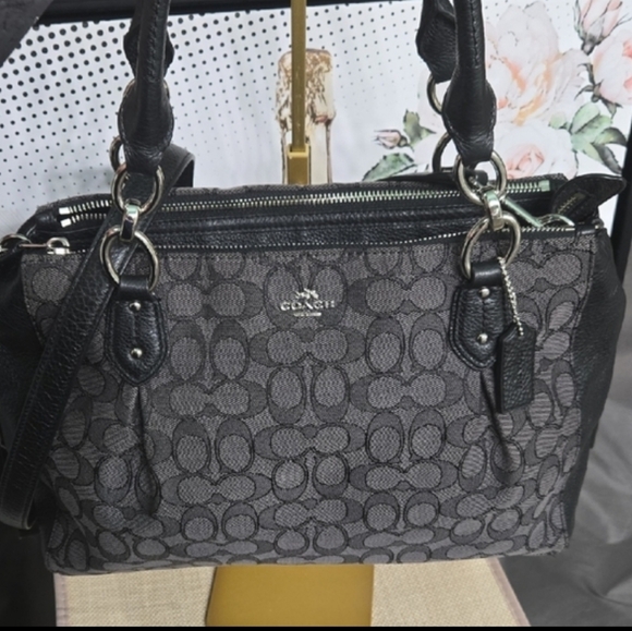 *SALE PRICE Coach Signature Black and Gray Satchel - Picture 2 of 15